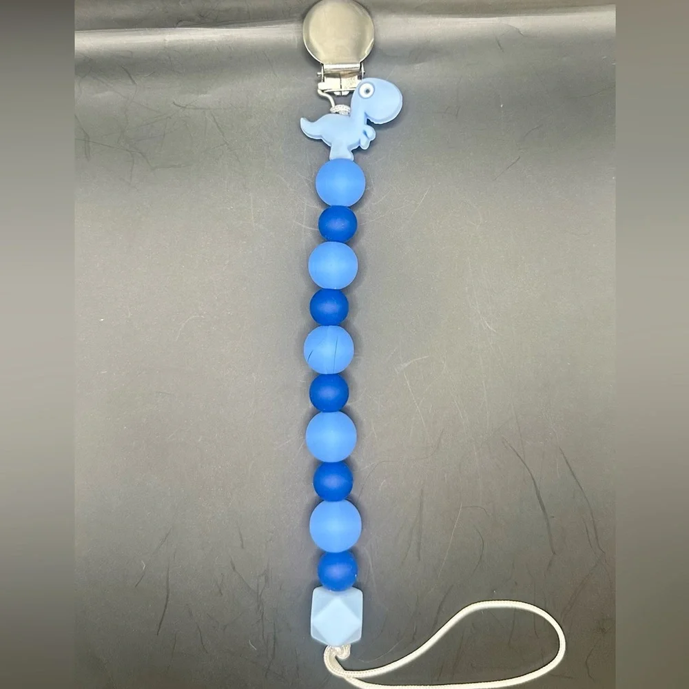 Dinosaur silicone Pacifier Clips - qty 1